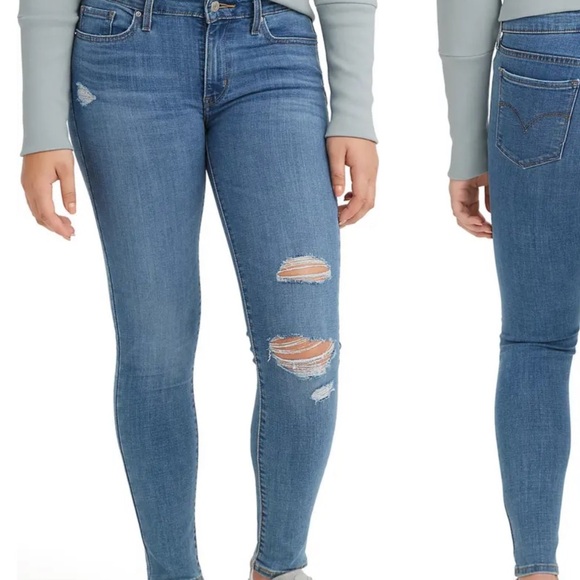 Levi's Denim - 711 Distressed Skinny Jeans